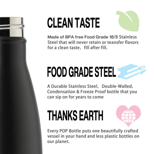 17oz Sport Water Bottle 8 Pack Vacuum Insulated Stainless Steel Leak