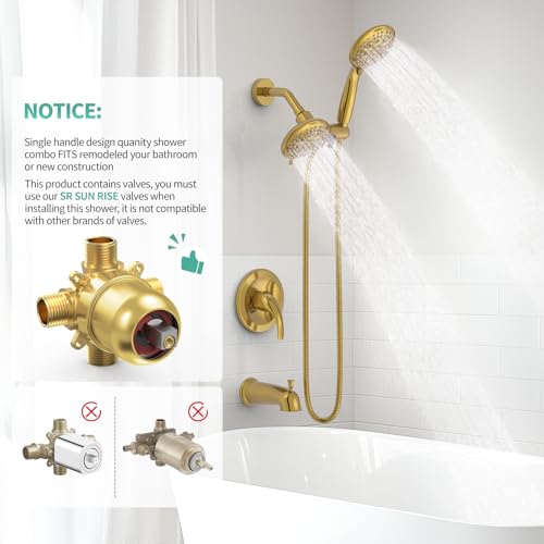 Dual 2 in 1 Shower System with Tub Spout