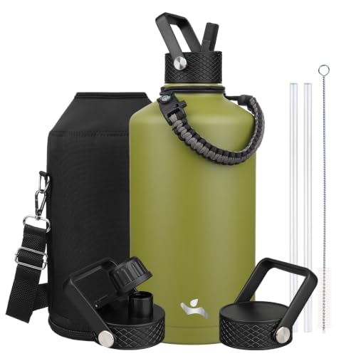 128 oz Insulated Stainless Steel Water Bottle Jug with Handle