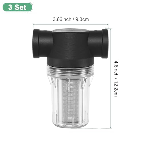 3 Pack Water Pump Strainer with 40 Mesh Stainless Steel Filter Screen
