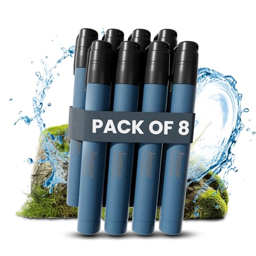 Portable Water Filter Straw for Backpacking (8 Count)