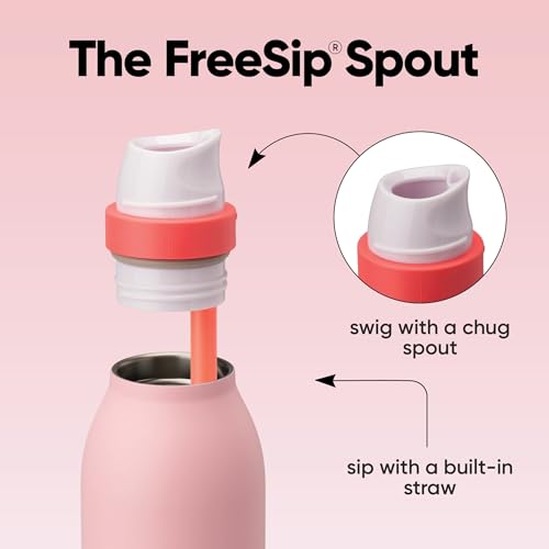FreeSip Twist Stainless Steel Water Bottle 24 oz Angel Food Cake