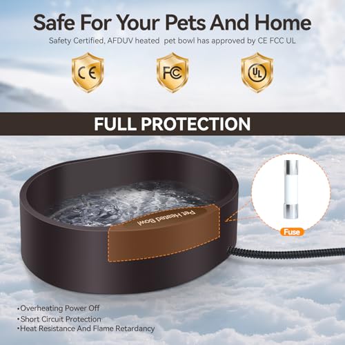 Heated Water Bowl for Dogs Cats Outdoor (125 Fl Oz)