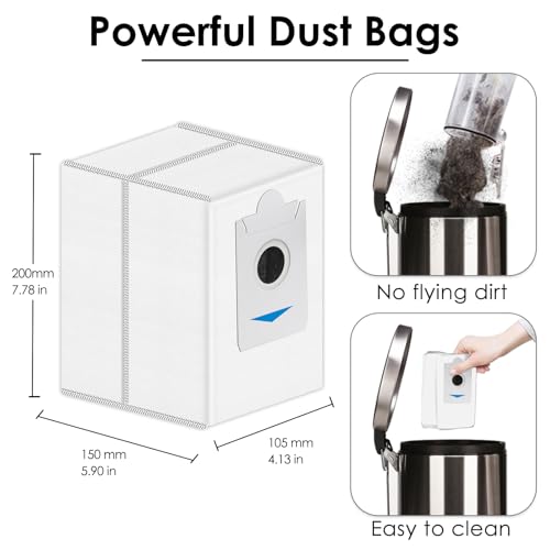 15 Pack) T30S Replacement Dust Bags for ECOVACS DEEBOT T30S/ T30S Pro/ T30S AI/ T30S Care/ X5 Omni/ X5 Pro Omni/ X2/ X2 Omni/ DEX86 Vacuum Bag, Activated Carbon Disposal Bags (NOT FOR T30S COMBO) (15 Count)