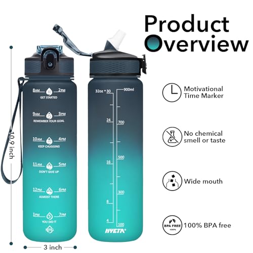 Plastic Water Bottle With Straw & Time Marker