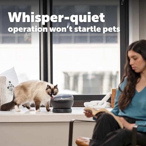 HydroSphere Cordless Pet Fountain Battery Powered Water Fountain for Cats and Small Dogs Stainless Steel Tray Quiet Operation