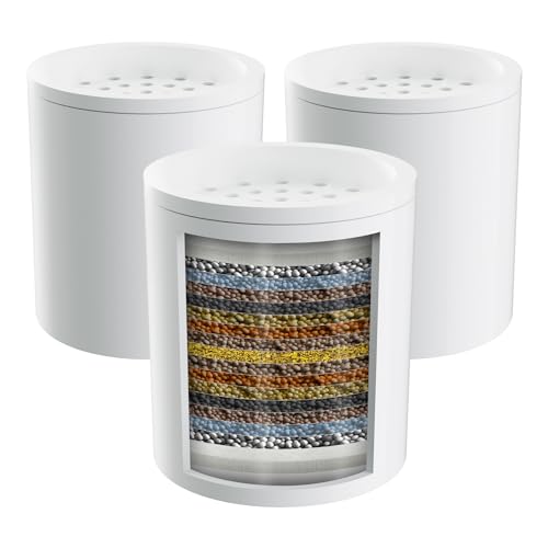 3 Pack 20 Stage Shower Filter Replacement Cartridge for Hard Water (3 Count)
