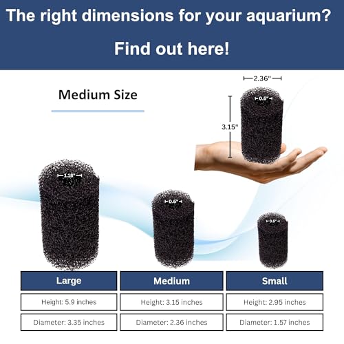 2 Pack Medium Premium Pre Filter Sponge Aquarium Intake High (2 Count)