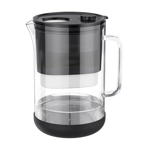PT-09BL 10-Cup Large Glass Water Filter Pitcher, Eco-Friendly