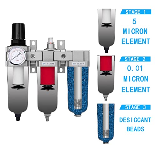 1 2" NPT Air Compressor Filter Dryer Regulator