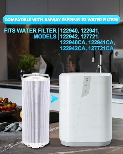 122943 E3 Water Filter Replacement Cartridge Compatible with Amway Espring (100186 Count)