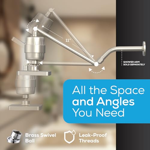6" High Pressure Rain Shower Head with 23 Stage Filter Capsule & 11 Inch Adjustable Shower Arm Extension