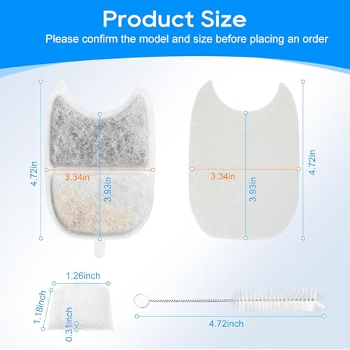 12 Set Water Fountain Filters fit for YPD (36 Count)