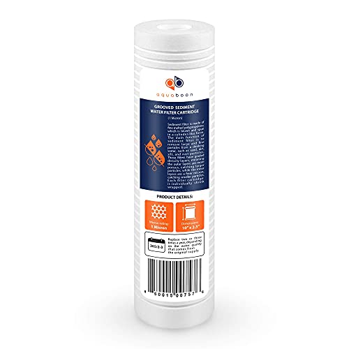 Whole House 1 Micron 10 x 2.5 PP Grooved Sediment Water Filter Cartridge Replacement Compatible with AP110