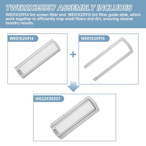 WE22X35337 Washer Dryer Lint Screen Filter And Lint Filter Slide Assembly