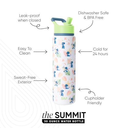 Disney Stitch Water Bottle with Straw