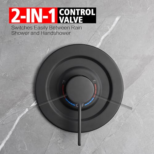 Matte Black Shower System with 9" High Pressure Rain Shower Head