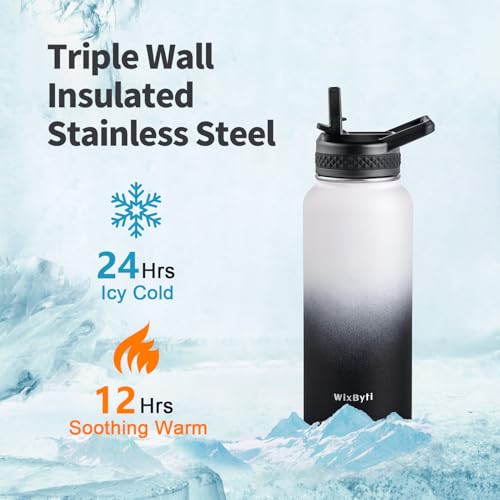 32 oz Insulated Water Bottle with Straw