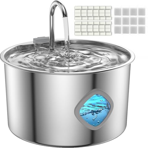 Cat Water Fountain Stainless Steel with 12 Filters Kit [3.2L