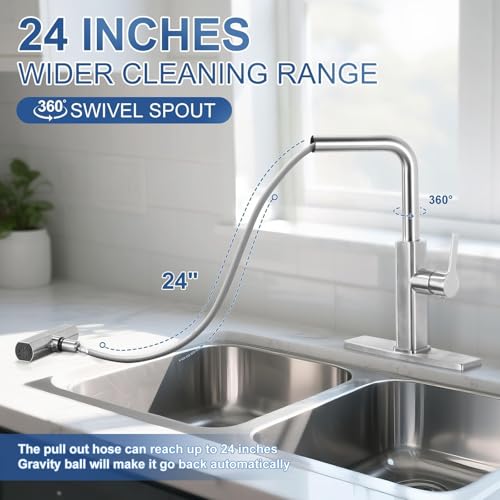 Kitchen Faucet with Pull Down Sprayer