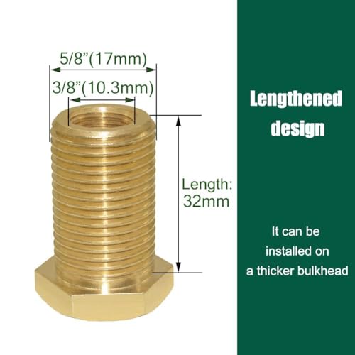 2Set Lengthened Bulkhead Fitting with Plug 1 (2 Count)