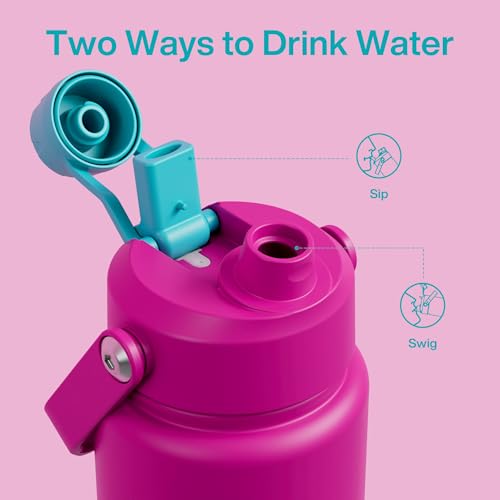 Insulated Water Bottle with Straw Stainless Steel Water Bottle