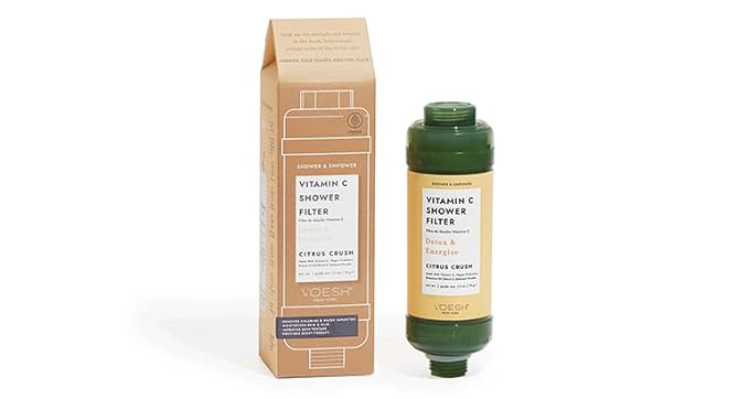 VOESH Vitamin C Shower Filter Duo, Citrus Crush, Shower Aromatherapy, Water Purifier, Water Softener, Vegan Probiotics, Spa Shower Head, Water Filter, Shower Self-Care