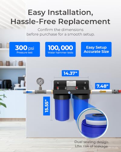 WHF21-PG 2-Stage Whole House Water Filter System, 5 Micron
