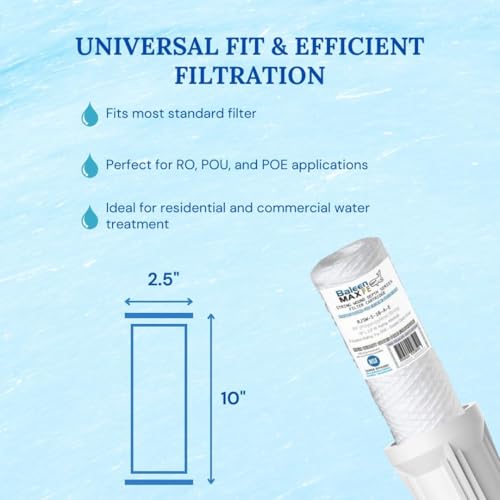 6 Pack 10" x 2.5" String Wound Sediment Filter Cartridge
