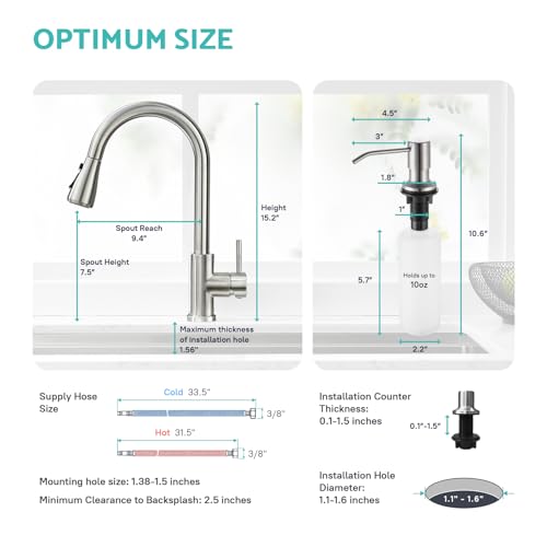 Kitchen Sink Faucet with Soap Dispenser