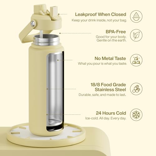 Insulated Water Bottle with Straw Stainless Steel Water Bottle