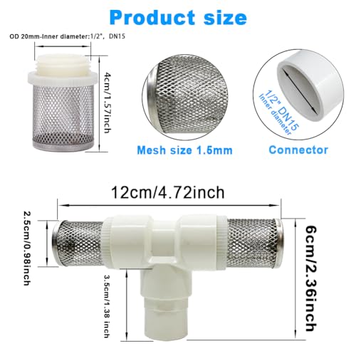 1 2" T Strainers steel filter cover connected to 1