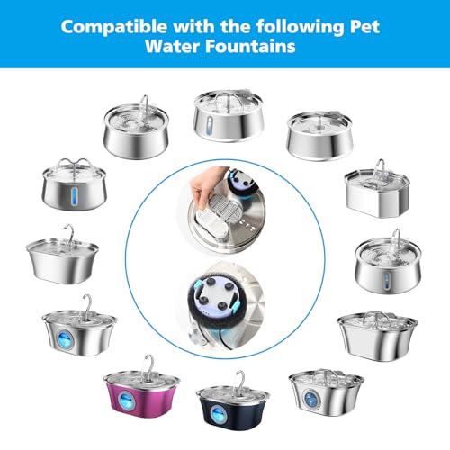Cat Water Fountain Filter Replacement for Stainless Steel Pet Fountain (6 Count)
