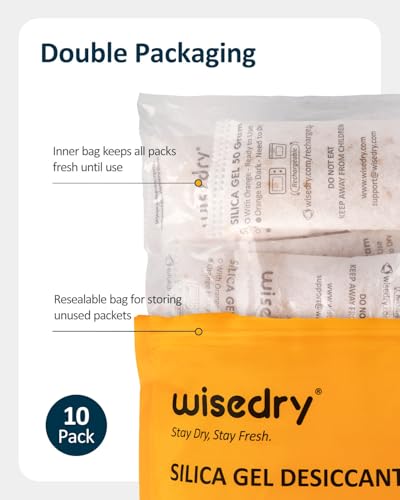 50 Gram [10 Packs] Silica Gel Packets (17.637 Ounce)