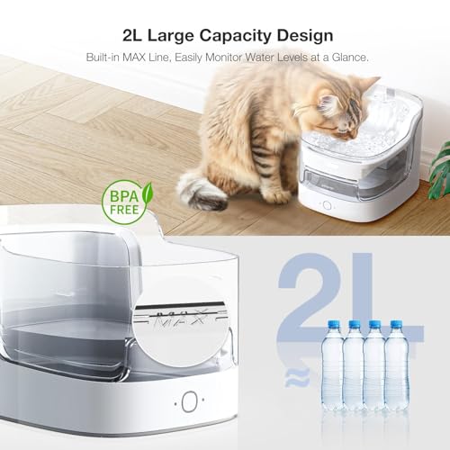 AI Cat Water Fountain with App Monitoring (4.63 Pound)