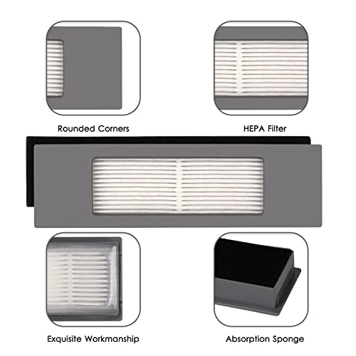 16 Pieces) N10 HEPA Filters for ECOVACS DEEBOT OZMO N10, N10 Plus, 920, 950, T8 AIVI Max, T9, T5, N5, N7, N8+, N8 Pro Plus, DX55, DX93, DJ65 Robot Vacuum Cleaner Filters Accessories Kit (16 Count)