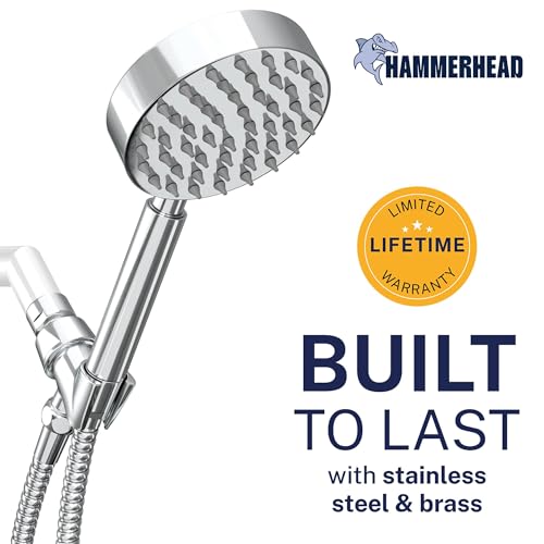 Solid Metal LOW FLOW Handheld Shower Head with Hose and Brass Holder