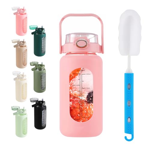 42 oz Glass Water Bottle with 2
