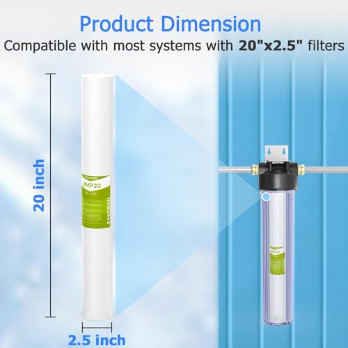 5 Micron 20" x 2.5" Whole House Sediment Filter Cartridge (6 Count)