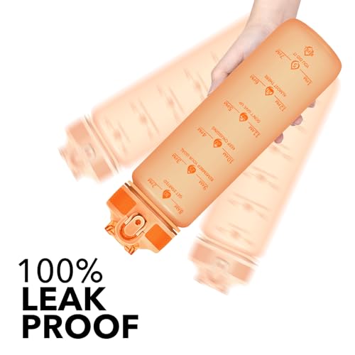 Plastic Water Bottle With Straw & Time Marker