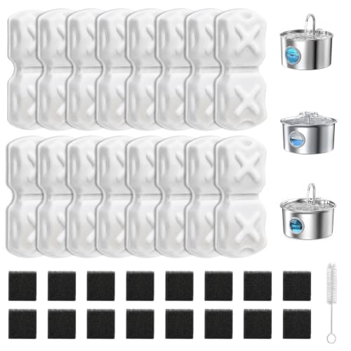 32 Piece Stainless Steel Cat Water Fountain Filter Replacement (33 Count)