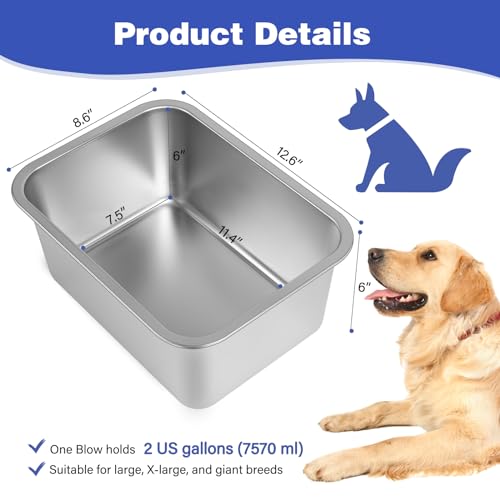 2 Gallon Large Dog Water Bowl (2 Count)
