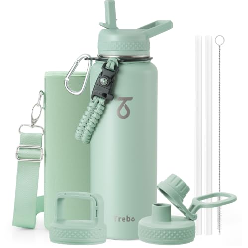 Water Bottle Insulated 40 oz with 3 Lids