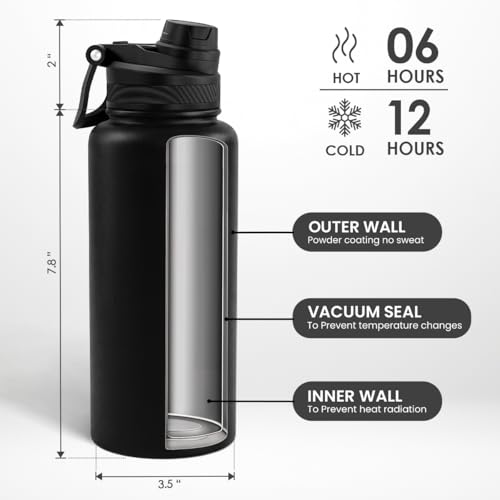 Stainless Steel Water Bottle with Strap 32oz