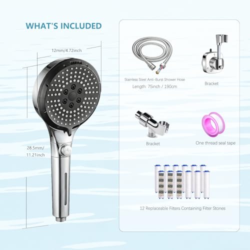 Filtered Shower Head with Handheld (12 Count)