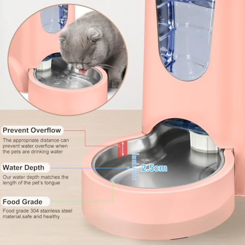 Auto Cat Feeder and Dog Water Dispenser with Stainless Steel Bowl