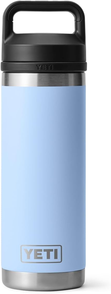 YETI Rambler 18 oz Bottle, Leakproof, Vacuum Insulated, Stainless Steel with Chug Cap, Big Sky Blue