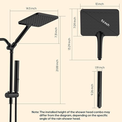 High Pressure Rain Shower Head with Handheld