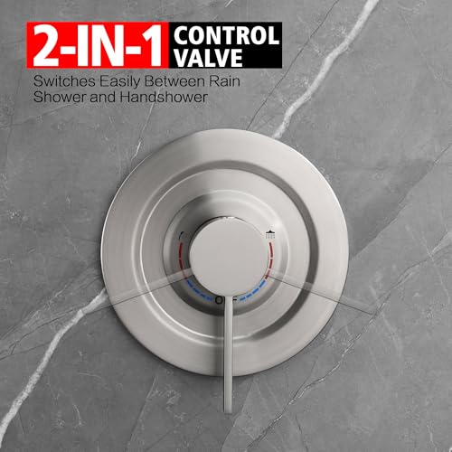 Rain Shower System Brushed Nickel with Rough