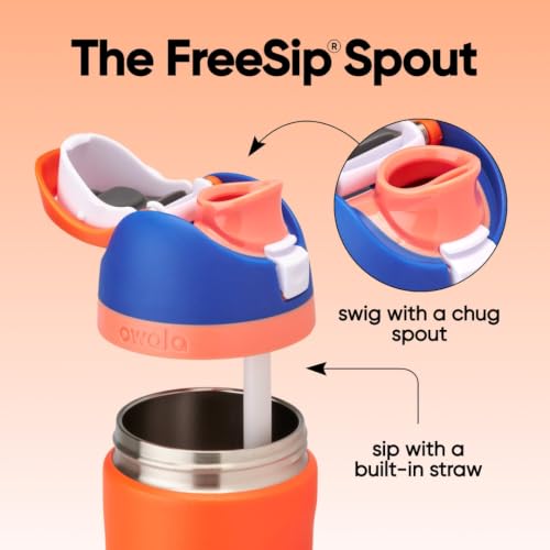 FreeSip Kids Stainless Steel Water Bottle 16 oz Blue Citrus